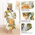 thumbnail image 3 of FORMRS Wearable Blanket Hoodie with Sleeves for Kids Cozy Flannel Sweatshirt, Oranges Watercolor, 3 of 7