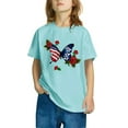 thumbnail image 4 of BRGZLK Boys Girls 4Th Of July Cotton Shirts Kids Independence Day Flag T-Shirts Casual Round Neck Short Sleeve Tops Blue 7-8 Years, 4 of 6