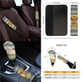 thumbnail image 4 of Renewold 14 Pack Car Accessories, Auto Seat Cover Steering Wheel Seatbelt Strap Pad Trash Can Armrest Pad Cup Holders Rearview Mirror Handbrake Cover Set, American Tribal Highland Cow Sunflower Blue, 4 of 7