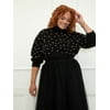 ELOQUII Elements Women's Plus Size Pearl Embellished Sweater