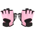 thumbnail image 3 of Guantes de levantamiento de pesas unisex de medio dedo, antideslizantes, con soporte para muñecas para entrenamiento con mancuernas, talla L, 3 of 8