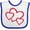 White and Royal, variant on Inktastic Three Red Hearts Boys or Girls Baby Bib