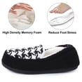 thumbnail image 2 of Women Memory Foam Slippers Comfort Wool-Like Plush Moccasin House Shoes Anti-Skid Sole Black,Size 8, 2 of 6