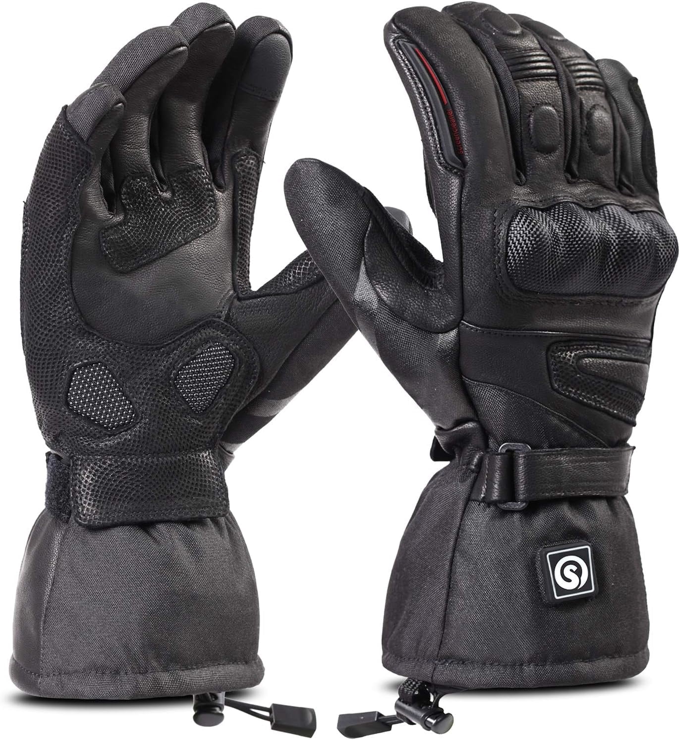 Snow deer Unisex Motorcycle gloves Heated Gloves 7.4V 2200mAh Electric Rechargeable Winter Warm Glove Liners for Arthritis Raynaud Thin Gloves Riding Ski Snowboarding Hiking Cycling Hand Wa