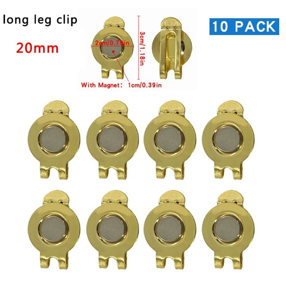 10 pcs Golf Hat Clip Magnetic Metal Golf Cap Clips Golf Accessories For Golf Ball Mark Marker Drop Ship Long Leg Golden
