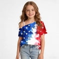 thumbnail image 4 of ITSAME Girls American Flag Graphic Tee One Shoulder Tops 4th of July Independence Day Patriotic T-Shirts Multicolor Size 5, 4 of 9