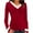 Red, variant on Lindreshi Christmas Sweatshirts for Women Women's Solid V-Neck Collar Long Sleeved Top