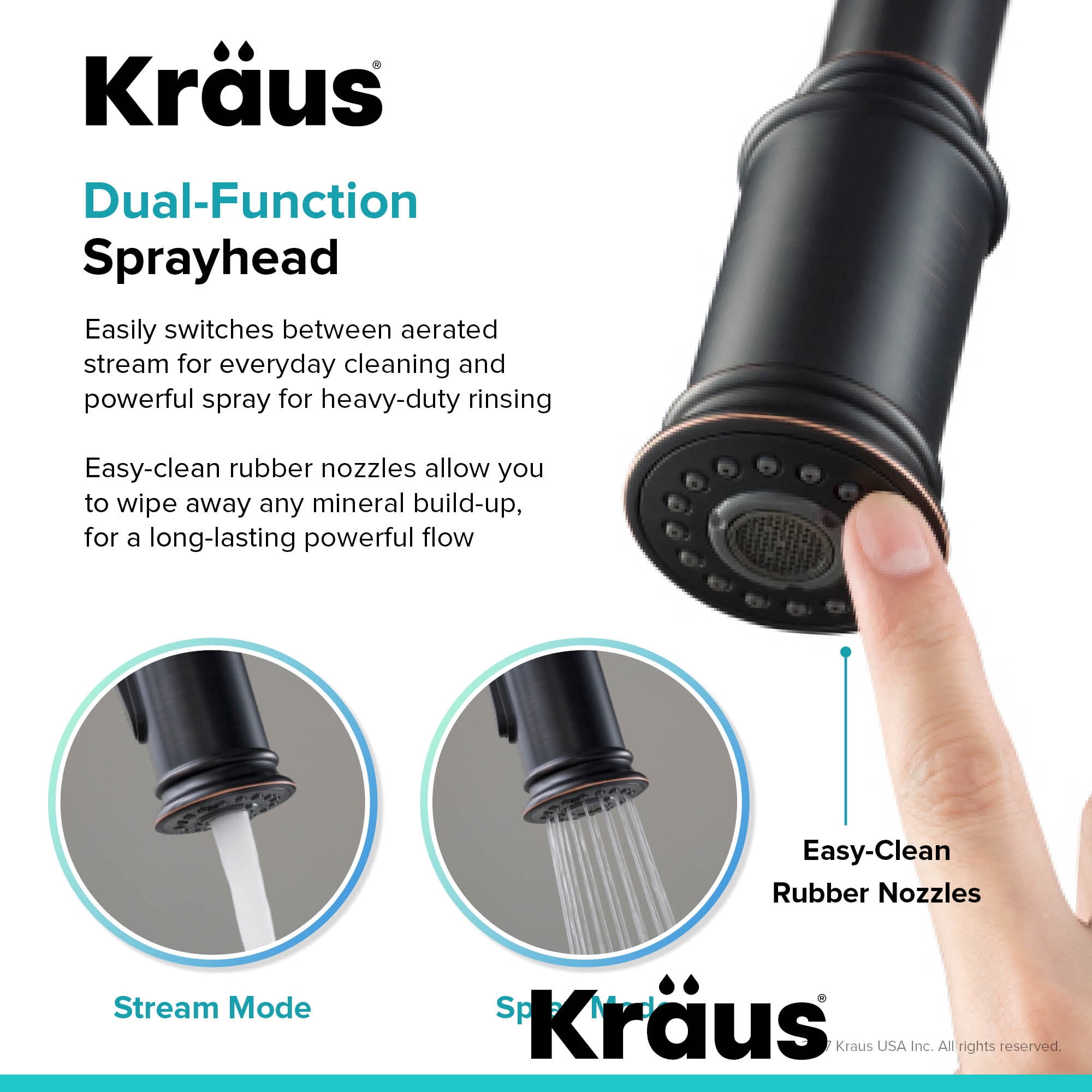 KRAUS Sellette Single Handle Pull Down Kitchen Faucet and Deck Plate in Oil Rubbed Bronze Finish