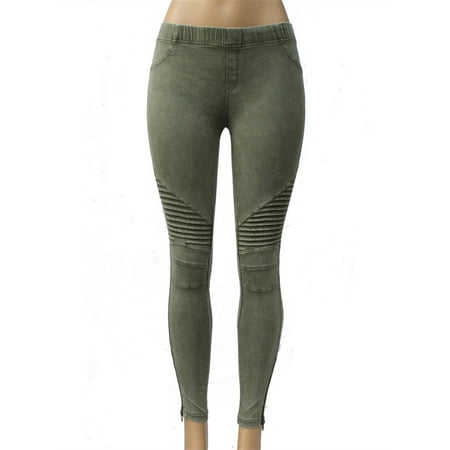 - Women's All Match Slim Pencil Pants Zipper Leggings
