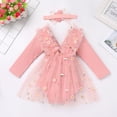 thumbnail image 4 of FYMNSI Baby Girls Long Sleeve Lace Princess Tutu Dresses Infant 3D Daisy Tulle Romper Dress Toddler Pink Clothes 0-6 Months, 4 of 10