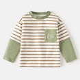 thumbnail image 2 of LYHaoo Toddler Boys Girls Autumn Long Sleeve Stripe Cartoon Prints T Shirt Tops Stretch Casual Sizes 4-5 Years Green, 2 of 6