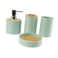 thumbnail image 2 of Tnarru 4-piece Bathroom Accessory Set, Soap Dish, Bathroom Decor, Toothbrush Holder, Bathroom Accessory, Complete Set for Bathroom Countertop green, 2 of 8
