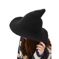 thumbnail image 5 of LAVA Modern Witch Hat Wool Knitted Halloween Witch Hats for Masquerade Cosplay Costume Daily (Black), 5 of 8