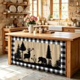 thumbnail image 6 of Christmas Elk Cabinet Curtain 32"Wx55"L, Dustproof Pantry Door Curtain with Self Adhesive Tape, Xmas Tree White Black Buffalo Plaid Tall Storage Cover Privacy Drape for Bathroom Kitchen Laundry Room, 6 of 9