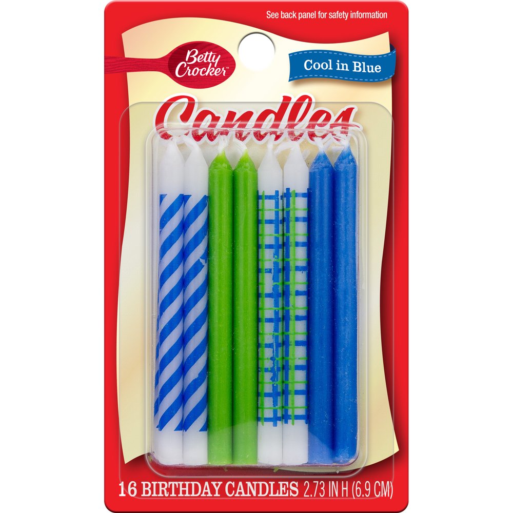 Betty Crocker Cool in Blue Candles 16 Count