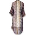 thumbnail image 2 of Peach Couture Robe Tunique d'Été Légère à Imprimé Géométrique Tribal Manches Longues Ceinture en Tissu Mini Robe, 2 of 2