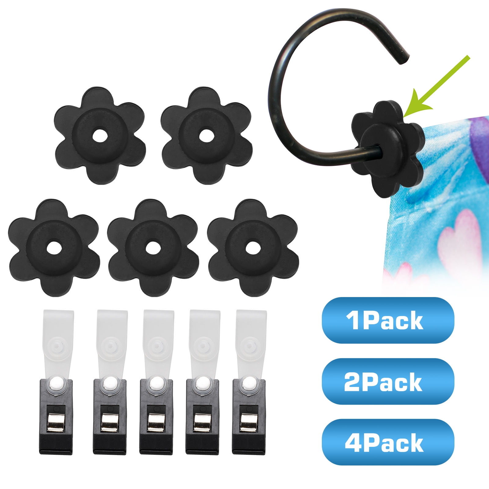 10/20/40pcs Garden Flag Rubber Stoppers and AntiWind Clips for Garden