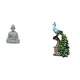 thumbnail image 1 of Estatua de mono, figura de Buda meditando, estatua de , estante de resina de arenisca, adornos adecuados para oficina, hogar, jardín, espacio, 1 of 8