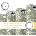 thumbnail image 4 of Fsddascl Green Christmas Blackout Curtains for Bedroom/Living Room, Thermal Insulated Kitchen Curtains, Snowflakes Xmas Winter New Year Grommet Darkening Window Treatment Drapes 27.5"x39"x2, 4 of 6