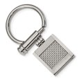 thumbnail image 1 of Stainless Steel Brushed and Polished Grey Carbon Fiber Inlay Key Ring, 1 of 4