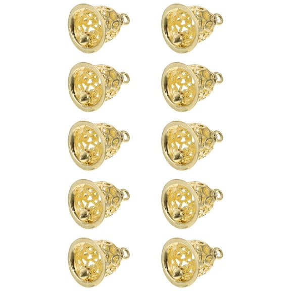10pcs Golden Brass Bells for Decoration DIY Crafts Home Garden Accessories Size 2