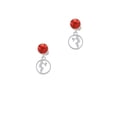 thumbnail image 2 of Delight Jewelry Volleyball Player Silhouette in 1/2'' Disc Red Crystal Clip on Earrings, 2 of 5