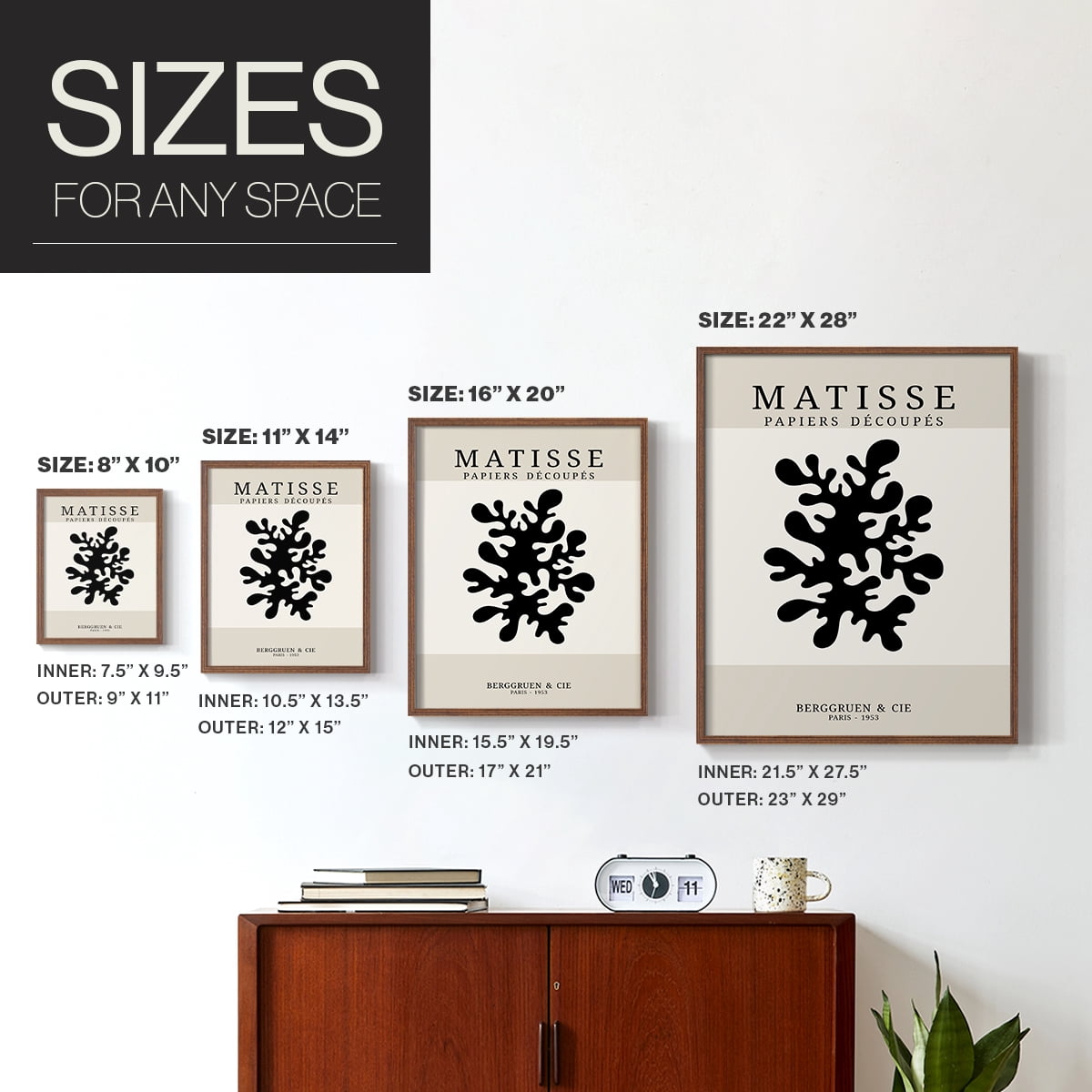 Matisse CDXV in Brown Solid Wood Framed Print No Nail Hanging