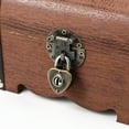 thumbnail image 6 of Retro Decorative Box for Home Decor: Antique Stained Wood Treasure Chest, Luggage D?cor Wooden Box with Handle, Vintage Storage Trunk with Hinged Lid, Pirate Chest Photo Prop, 6 of 10