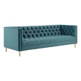 thumbnail image 2 of Modway Delight Tufted Button Performance Velvet Stainless Steel Sofa in Sea Blue, 2 of 7