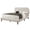 Beige, variant on 70.5" x 87.25" x 45.25" Brown Foam Solid Wood Leather Look  Queen Sized Bed With Wood Legs