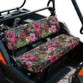 thumbnail image 2 of ZIATUBLES UTV Front Seat Covers 2-Piece Set with Tropical Leaf Hibiscus Flower Print, Compatible with Kawasaki Mule 3000 3010 3020 4000 4010, Wear-Resistant Polyester Replacement Protector, 2 of 8