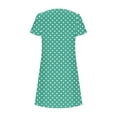 thumbnail image 4 of XUNKUSGA Summer Dresses for Women 2025 Leaf Sleeves Round Neck Hollow Neckline Dress Fashion Casual Polka Dot Sundress, 4 of 5