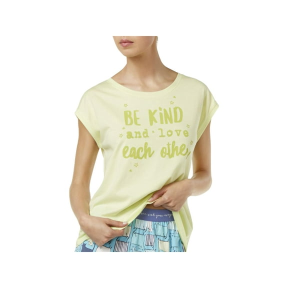 Hue Womens Be Kind and Love Each Other Graphic Muscle Sleep Shirt
