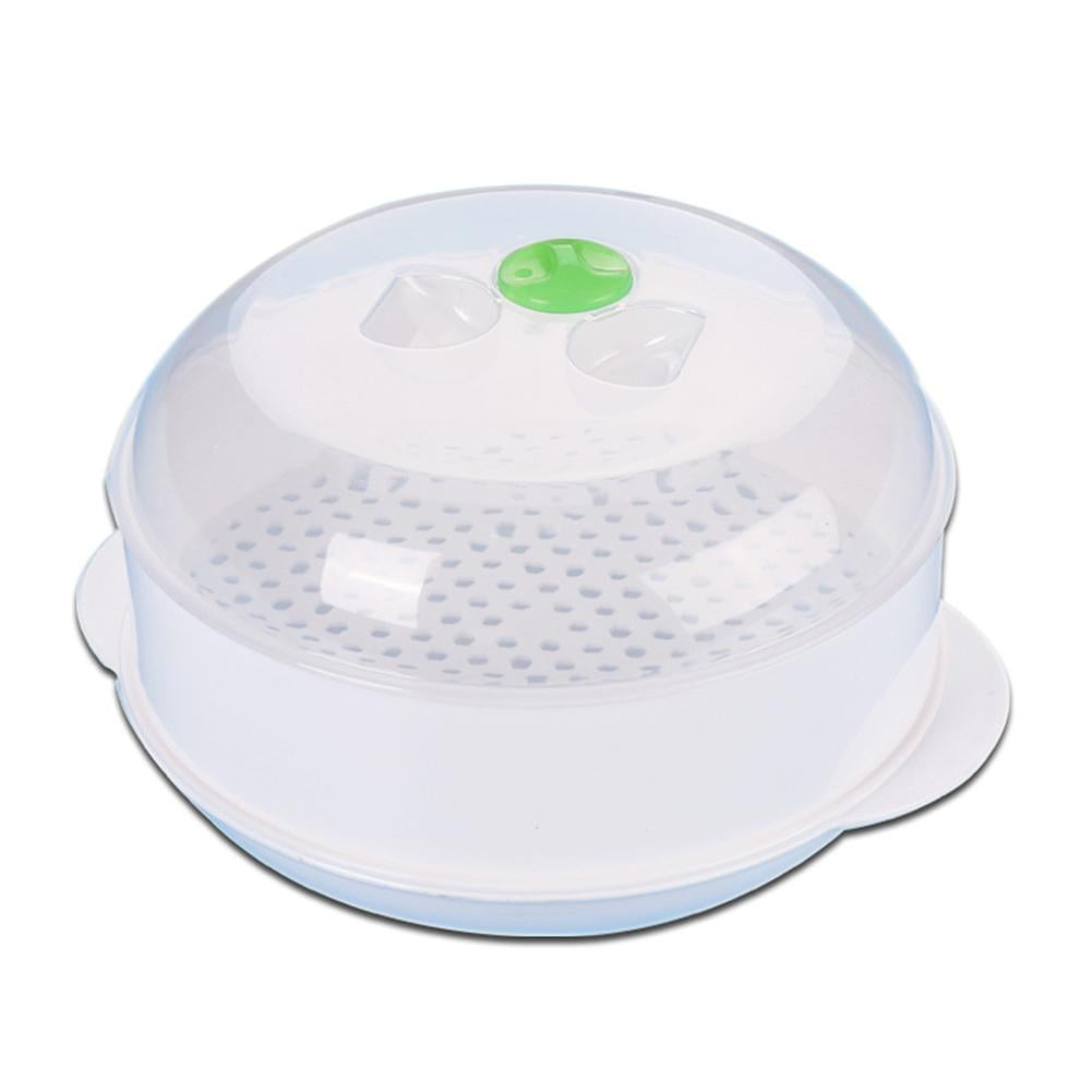 Plastic Single-layer Microwave Oven Steamer Plastic Round Steamer Microwave Steamer with Lid Cooking Tool 