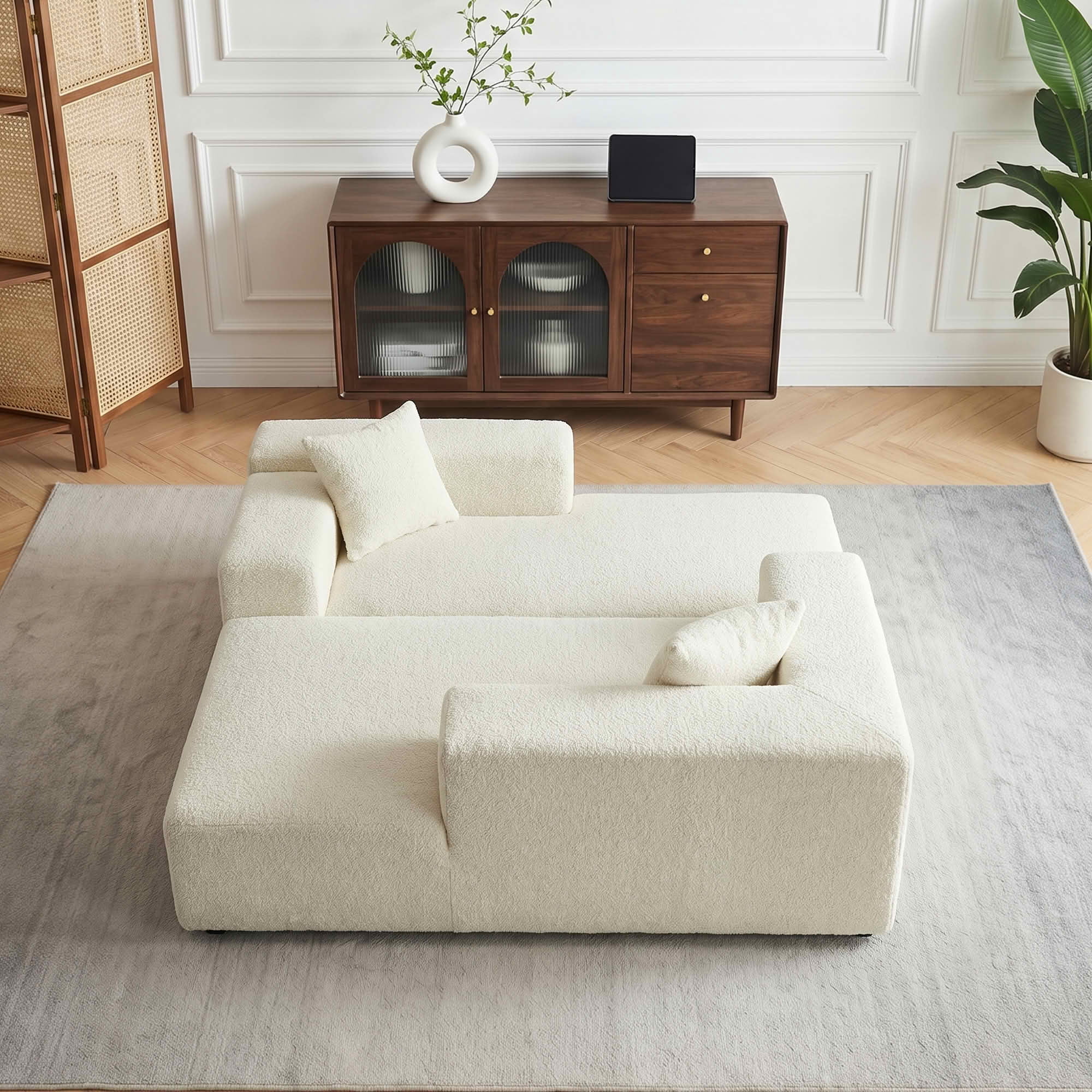 MAYEERTY 104" Cloud Sectional Couch with L-Shape Chaise, Modern Modular Sofa with Deep Seat, Upholstered Couches with Back Cushion for Living Room Bedroom, No Assembly Required