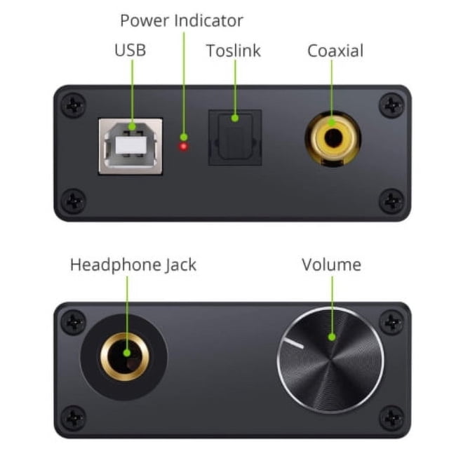 Décodeur audio USB Numérique vers mode USB vers Fibre coaxial + RCA audio Ordinateur Carte Son Externe Décodage USB