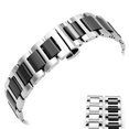 thumbnail image 3 of Thick Stainless Steel Watch Band Metal Heavy Watch Bracelets Polished Matte Brus, 3 of 5