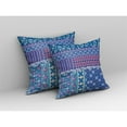thumbnail image 4 of Flower Castle Patchwork Indoor/Outdoor Fabric Pillow with Zip -Blue Maroon 26x26, 4 of 7