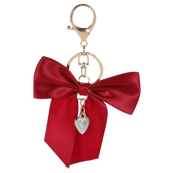 LOLIPPYY Cute Red Ribbon Car Keychain Accessory, Fashionable and Stylish, 1 Set for Keys and Bags