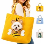 Dog Carrier Tote for Small Dogs & Cats, Cute Bee Pet Canvas Shoulder Bag