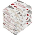 thumbnail image 4 of SKYSONIC Christmas Tree Washcloths Set of 4, Highly Absorbent Soft Cotton Fingertip Towels for Bathroom, Kitchen, Gym, Spa, Home Decor, 12 x 12 Inch, 4 of 7