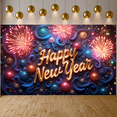 thumbnail image 6 of Festive Design Happy New Year Banner Decorative Accents Celebration Background for Holiday Party Celebration Indoor Decoration New Year Event, 6 of 9