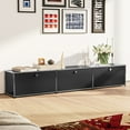 thumbnail image 3 of Cottinch Floorstanding Accent Cabinet,Metal Storage Cabinets with 3 Doors for Living Room Bedroom,Black, 3 of 7