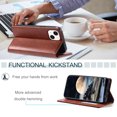 thumbnail image 5 of Nalacover for iPhone 15 Wallet Case, Vintage PU Leather Book Folding Folio Case with Credit Card Slots Hidden Magnetic Closure Flip Kickstand Shockproof Slim Phone Case,Brown, 5 of 8