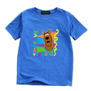 AkoaDa Scooby Doo New Boys And Girls Children T Shirt Cartoon Printing Solid Color Short Sleeve Shirt Loose Casual Tee For Kids