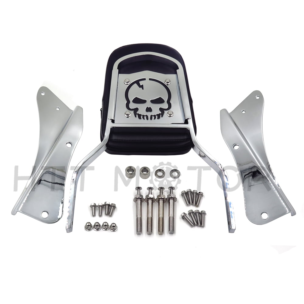 HTTMT Chrome Flame Backrest Sissy Bar For 20012008 Honda Shadow