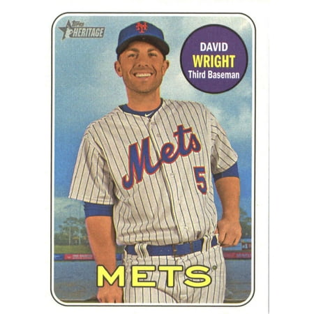 David Wright Memorabilia - 2018 Topps Heritage #42 David Wright New York Mets Baseball Card