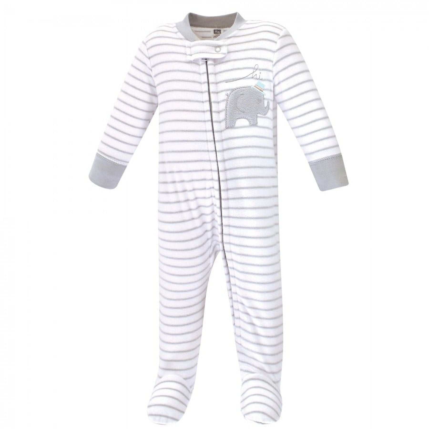 Hudson Baby Baby Fleece Zipper Sleep and Play 2pk, Elephants