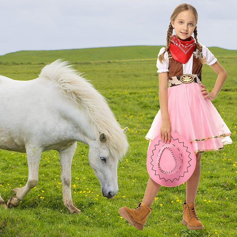 Cowgirl costume deals with horse