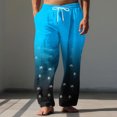 thumbnail image 2 of Royal Blue Mens Gradient Loose Fit Pants Pants Pajamas Loungewear for Mens Beach Lounge Victorian Hawaiian Flare Wide Leg Pants 2025 Clothes Fashion M, 2 of 5